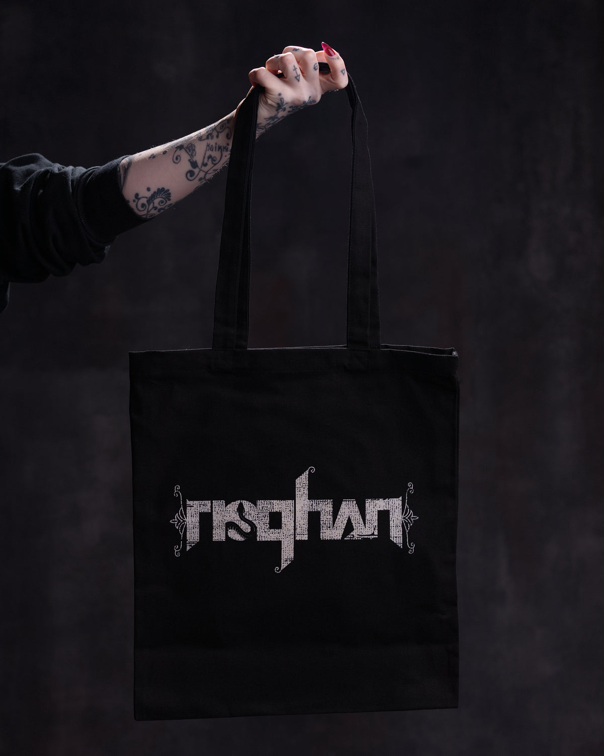 Rioghan - "Snake" Heavy duty black canvas bag