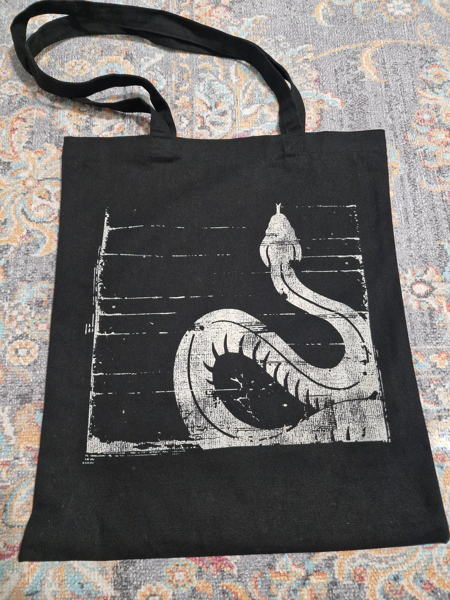 Rioghan - "Snake" Heavy duty black canvas bag